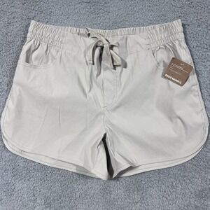 Eddie Bauer Khaki Tech Pull On Shorts Pumice Large Women's NWT